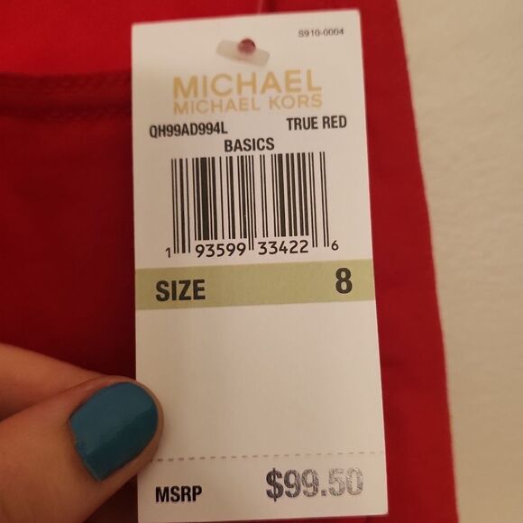 Michael Kors "Izzy" Cropped Skinny Jeans In "True Red" Size 8 NWT - Picture 5 of 9